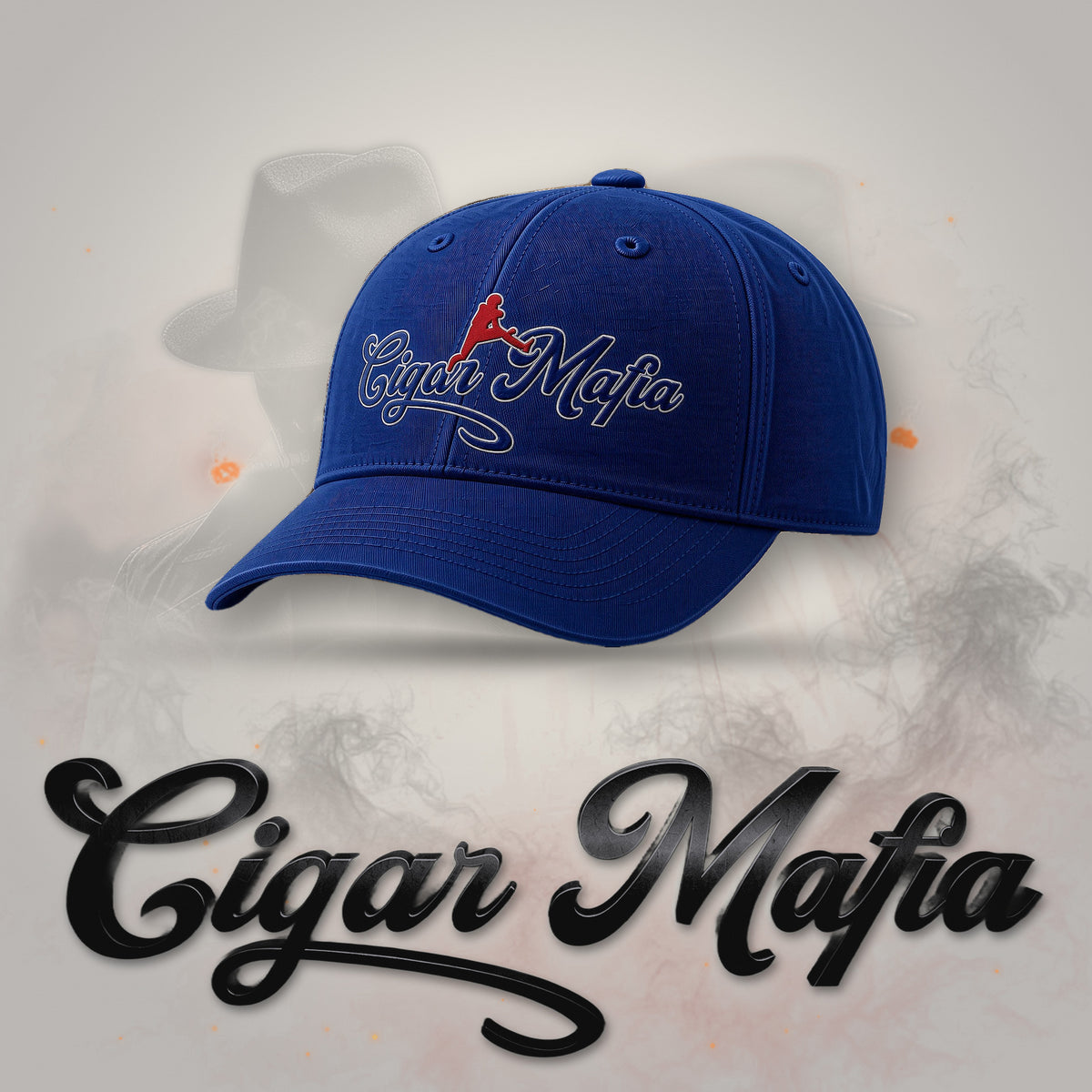 Air Allen Family Fitted Hat on Cigar Mafia branded background