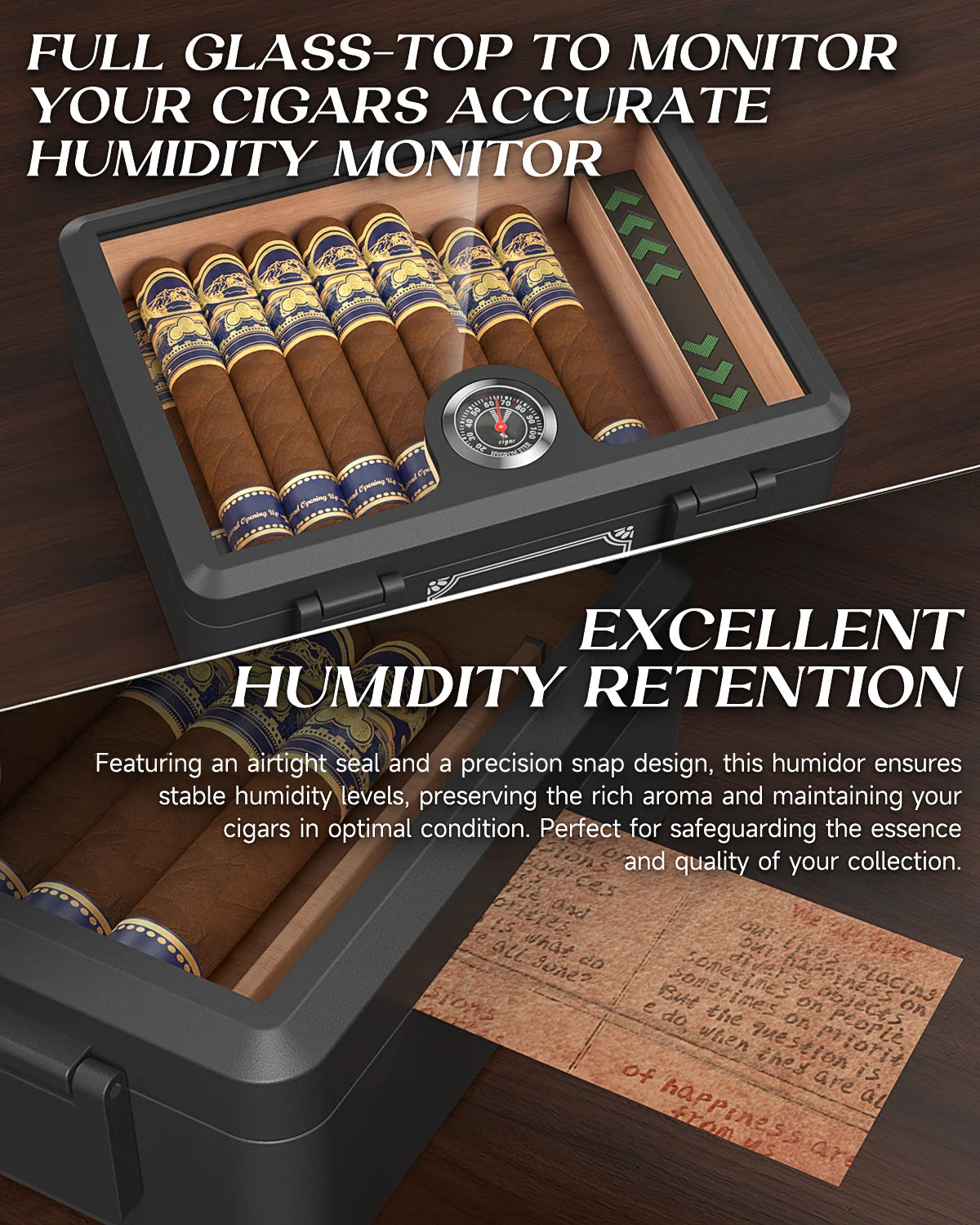 Glass-Top Cedar Humidor — 20–25 Count — cigar humidor, photo 4