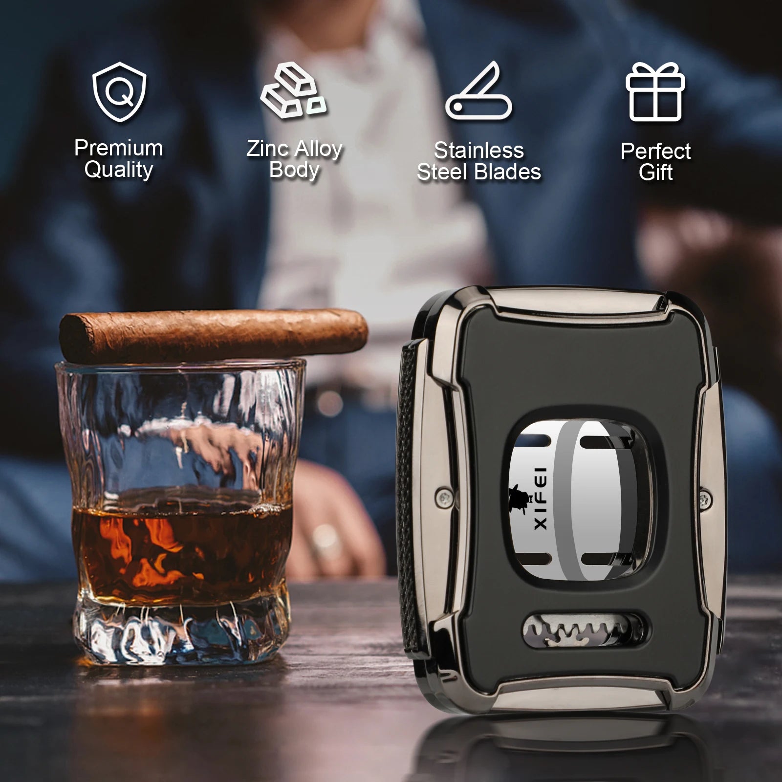 Ergonomic Double-Blade Guillotine — cigar cutter, photo 4