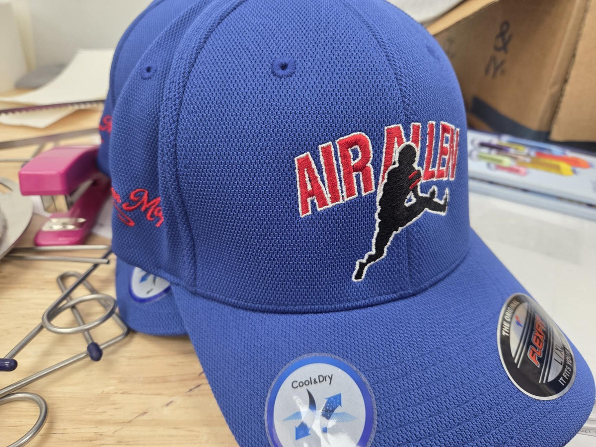 Air Allen Hat in blue: Air Allen front panel, Cigar Mafia on the sides