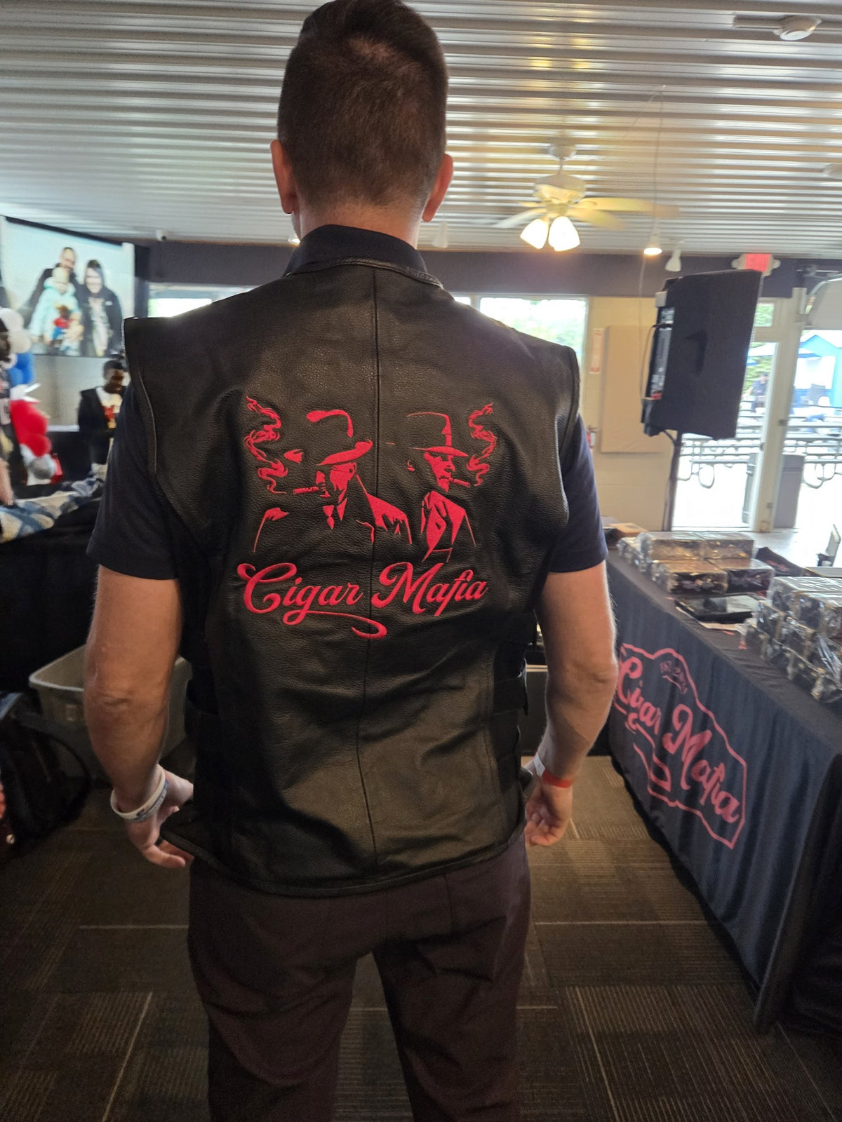 Custom Cigar Mafia Vest — lifestyle