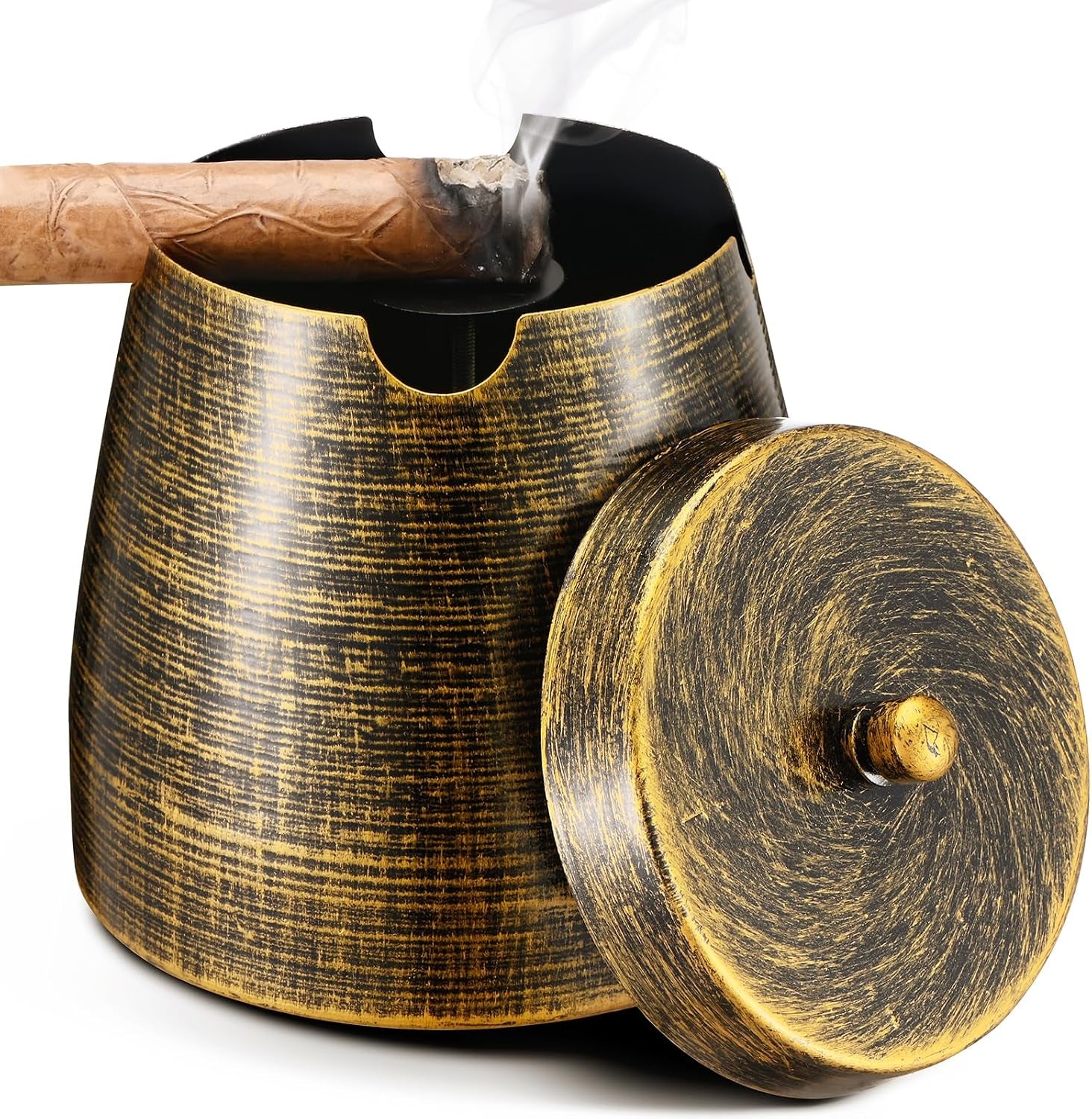 Extra-Large Lidded Cigar Ashtray — cigar ashtray