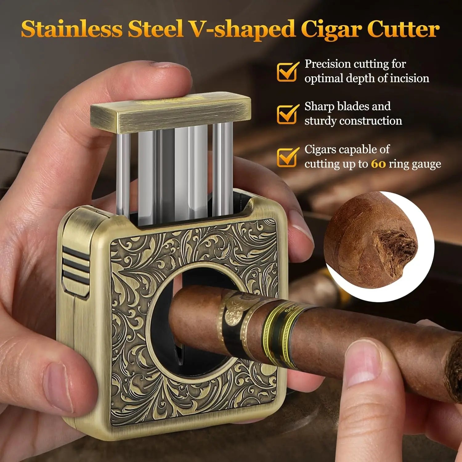 4-in-1 V-Cut Cutter with Punch — cigar cutter, photo 5