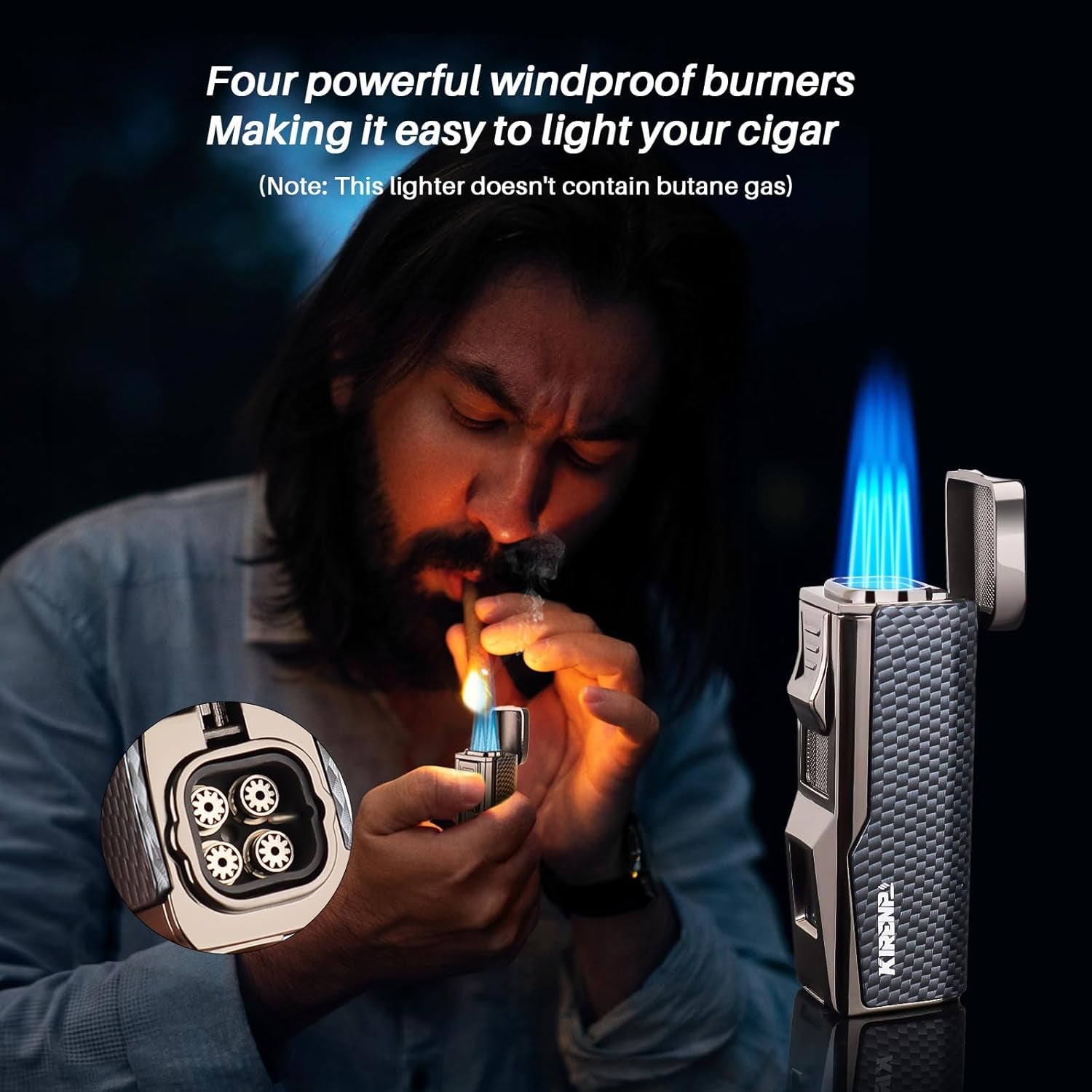 Quad-Jet Torch Lighter Kit (Carbon Fiber) — cigar lighter, photo 2