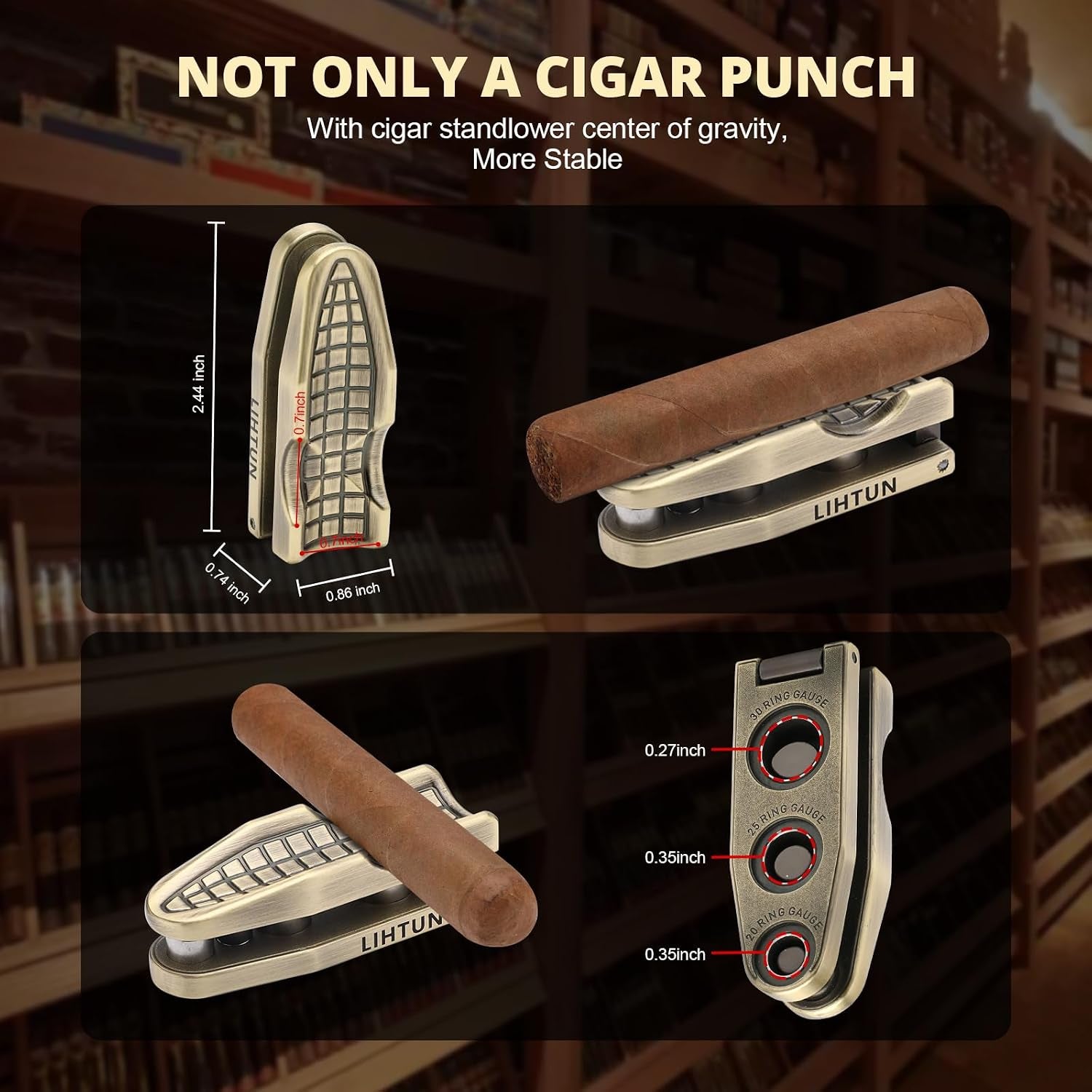 Triple Punch Kit with Stands (Bronze) — cigar punch, photo 3