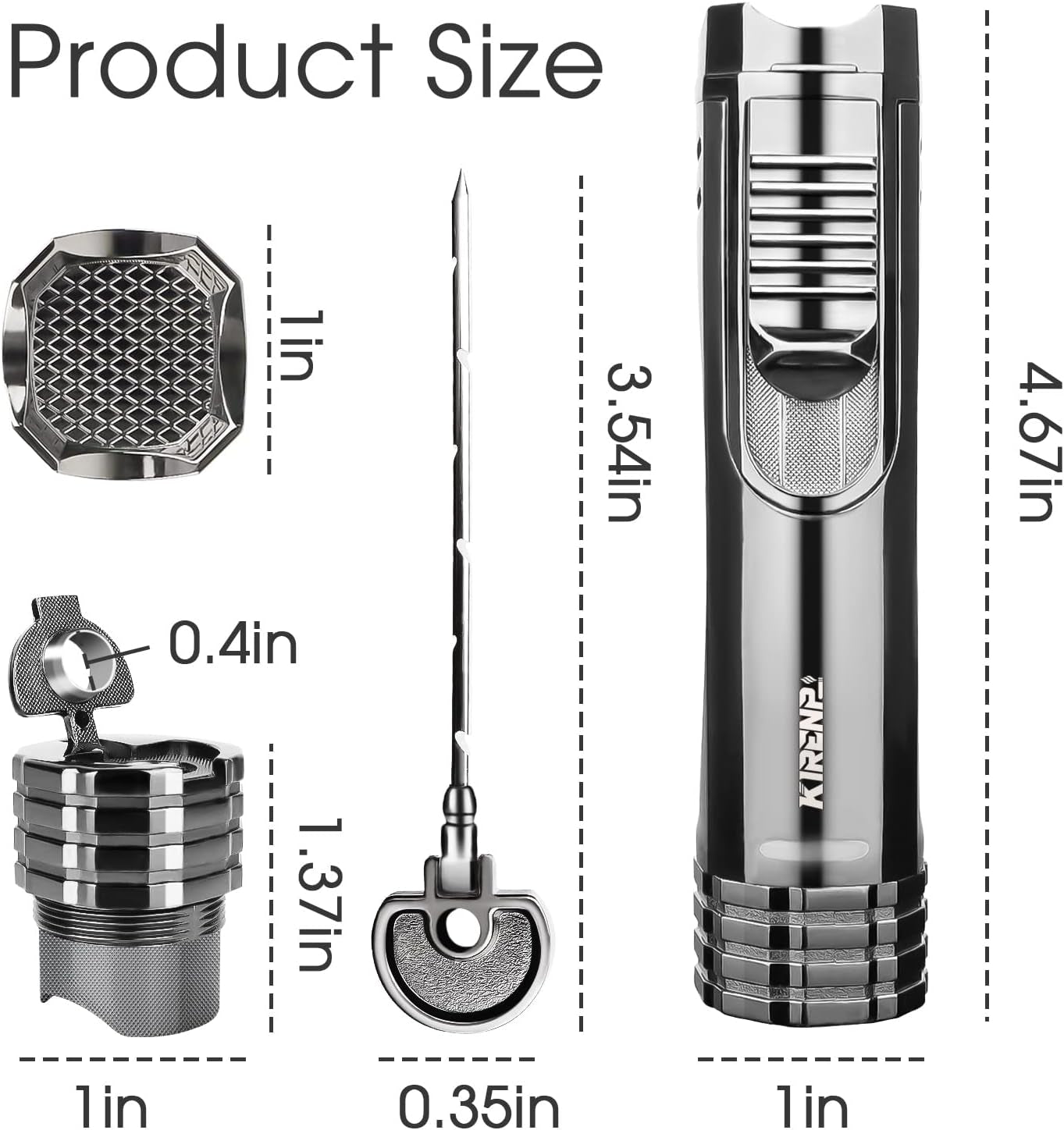 Triple-Jet Torch Lighter with Punch — cigar lighter, photo 4