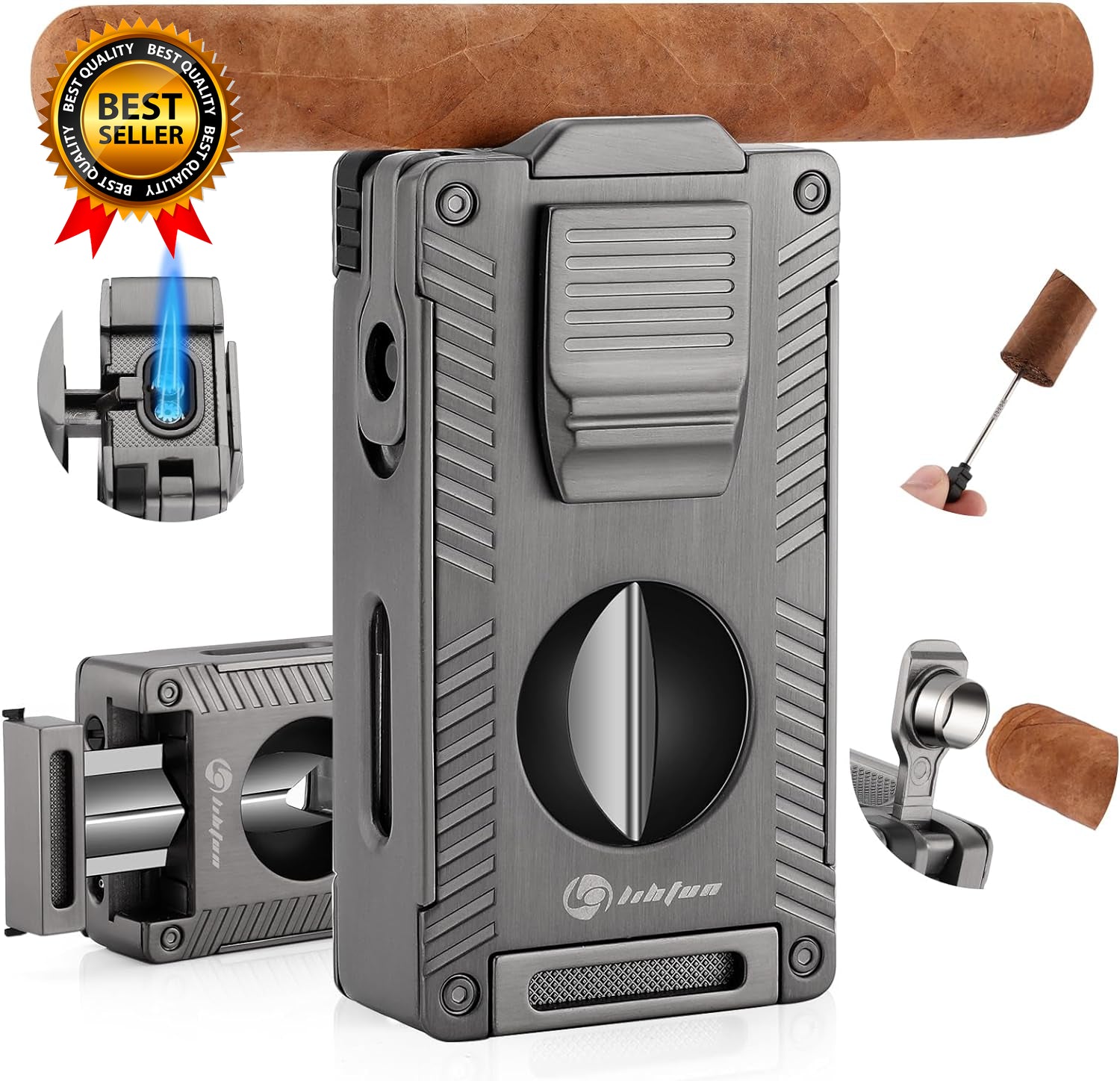 All-in-One Torch Lighter with Punch — cigar lighter