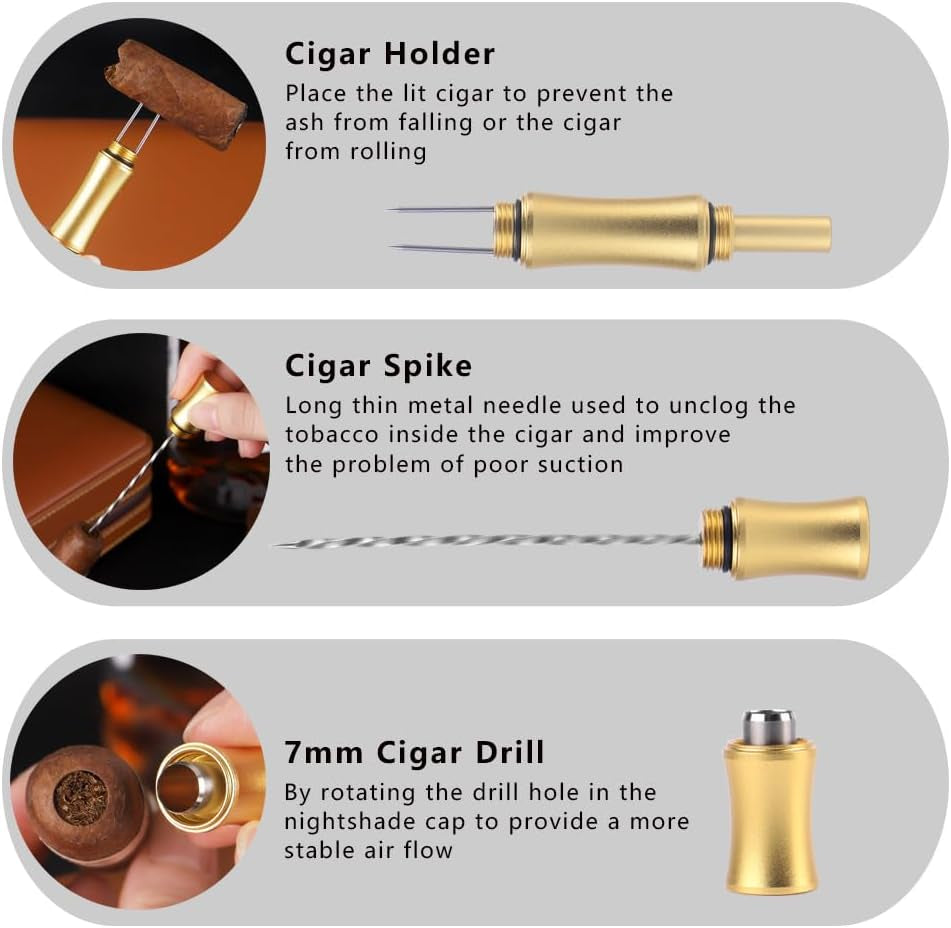3-in-1 Punch Tool (Gold) — cigar punch, photo 6