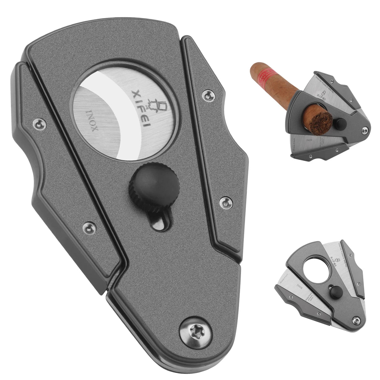 Dual-Blade Guillotine with Leather Case — cigar cutter, photo 2