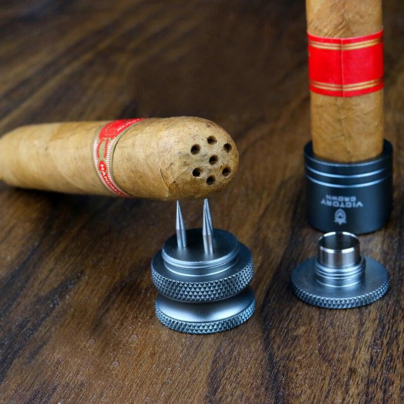 Portable Cigar Companion: Metal Stand, Cutter, and Drill Set - Cigar Mafia