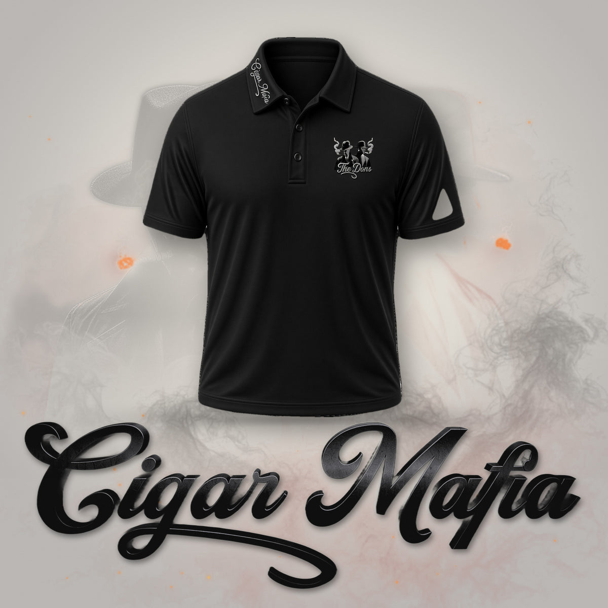 Head of the Table Dri-Fit Polo on Cigar Mafia branded background